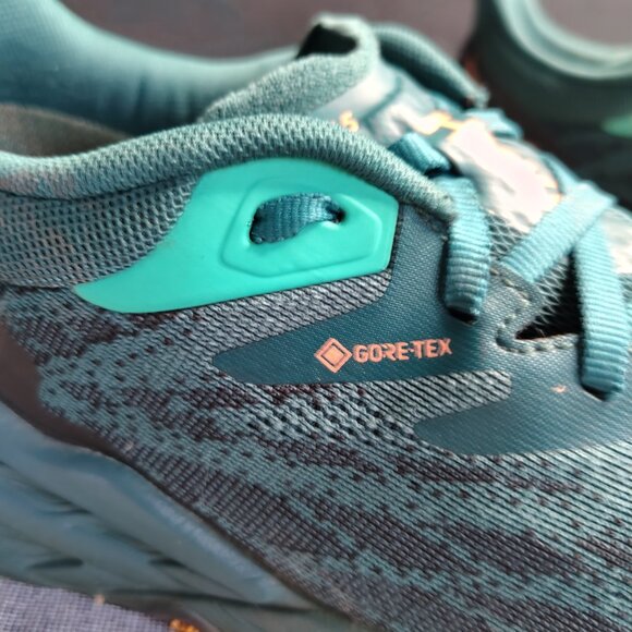 Hoka One One Teal and Yellow Athletic Shoes - Picture 2 of 11